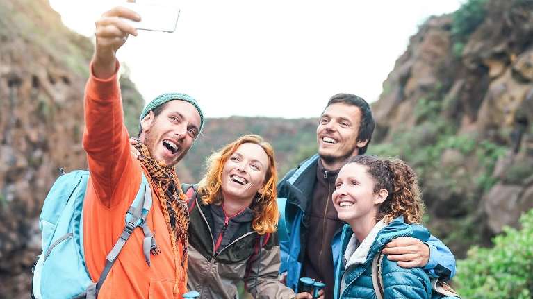 group of four people hiking | root canals white bear lake mn